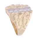 9ct Yellow Gold Cubic Zirconia Nugget Ring
