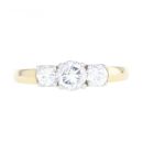 18ct Yellow Gold 1.25ct Diamond Trilogy Ring