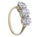 9ct Yellow Gold Cubic Zirconia Three Stone Ring