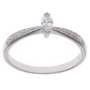 18ct White Gold 0.25ct Marquise and Brilliant Cut Diamond Solitaire Ring