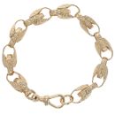 9ct Yellow Gold Patterned Tulip Bracelet 8.5"