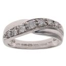 9ct White Gold 0.25ct Brilliant Cut Diamond Crossover Ring