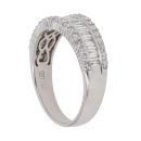 18ct White Gold 0.75ct Brilliant and Baguette Cut Diamond Fancy Ring