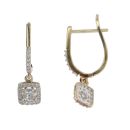 9ct Yellow Gold 0.50ct Brilliant Cut Diamond Cluster Drop Earrings