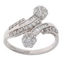 18ct White Gold 0.67ct Brilliant And Baguette Cut Diamond Fancy Ring