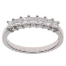 Platinum 0.75ct Princess Cut Diamond Seven Stone Eternity Ring