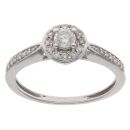 9ct White Gold 0.25ct Brilliant Cut Diamond Cluster Ring