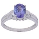 18ct White Gold Tanzanite Single Stone Ring