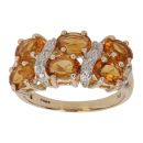 14ct Yellow Gold 0.05ct Diamond and Citrine Fancy Ring