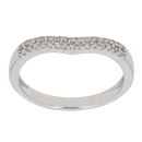 9ct White Gold 0.15ct Brilliant Cut Diamond Wishbone Ring