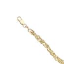 9ct Yellow Gold Twist Bead Bracelet 8"