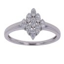 18ct White Gold 0.30ct Brilliant Cut Diamond Cluster Ring