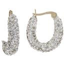 9ct Yellow Gold Small Crystal Hoop Earrings