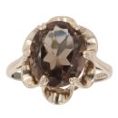9ct Yellow Gold Smoky Quartz Solitaire Ring