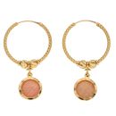 22ct Yellow Gold Rose Disc Dropper Earrings