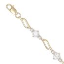 9ct Yellow Gold Cubic Zirconia Bracelet 7"