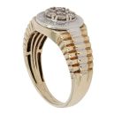 9ct Yellow and White Gold 0.50ct Diamond Cluster Signet Ring