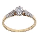 18ct Yellow Gold and Platinum 0.10ct Brilliant Cut Diamond Solitaire Ring