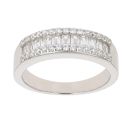 Silver Cubic Zirconia Half Eternity Ring by Icesia