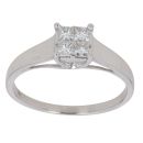 18ct White Gold 0.45ct Princess Cut Diamond Cluster Ring