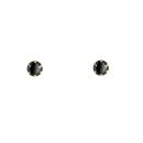 9ct Yellow Gold Black Cubic Zirconia Stud Earrings 3mm