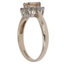 9ct Yellow Gold 0.15ct Brilliant Cut Diamond and Yellow Gemstone Cluster Ring