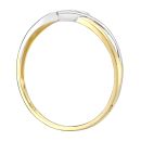 9ct Yellow And White Gold Diamond Crossover Ring