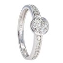 9ct White Gold 0.35ct Diamond Cluster Ring by Anya Belle
