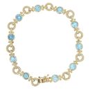 9ct Yellow Gold Blue Topaz Fancy Bracelet 7"