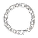 Silver Cubic Zirconia Patterned Belcher Bracelet 7.5"