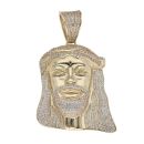 9ct Yellow Gold Cubic Zirconia Jesus Pendant