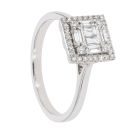 9ct White Gold 0.33ct Diamond Square Cluster Ring