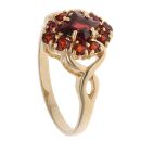 9ct Yellow Gold Garnet Cluster Ring