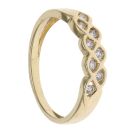 18ct Yellow Gold 0.15ct Diamond Two Row Fancy Ring