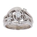 9ct White Gold 0.25ct Brilliant Cut Diamond Fancy Ring