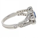 Platinum 0.50cts Diamond And Sapphire Ring