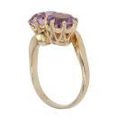 9ct Yellow Gold Amethyst Two Stone Ring