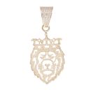 9ct Yellow Gold Cubic Zirconia Lion With Crown Pendant