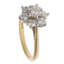 18ct Yellow Gold 0.90ct Brilliant Cut Diamond Cluster Ring