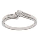 9ct White Gold 0.10ct Brilliant Cut Diamond Solitaire Ring