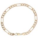 9ct Yellow Gold Figaro Bracelet 9"
