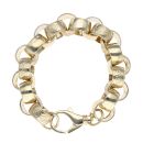 9ct Yellow Gold Patterned and Plain Belcher Bracelet 8.5"