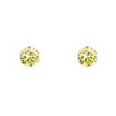 9ct Yellow Gold Light Peridot Cubic Zirconia Stud Earrings 5mm