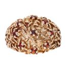 9ct Yellow Gold Ruby Stone Set Ring