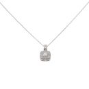 9ct White Gold 0.50ct Brilliant and Princess Cut Diamond Cluster Pendant and Chain 18"