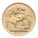 1914 George V Large Head UK Full Sovereign Coin