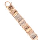 14ct Yellow White and Rose Gold Greek Key Bracelet 8"