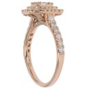18ct Rose Gold 1.25ct Princess, Baguette And Brilliant Cut Diamond Cluster Ring