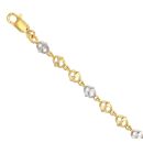 22ct Yellow And White Gold Fancy Kisses Bracelet 7"