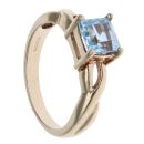 9ct Yellow Gold Aquamarine Single Stone Ring